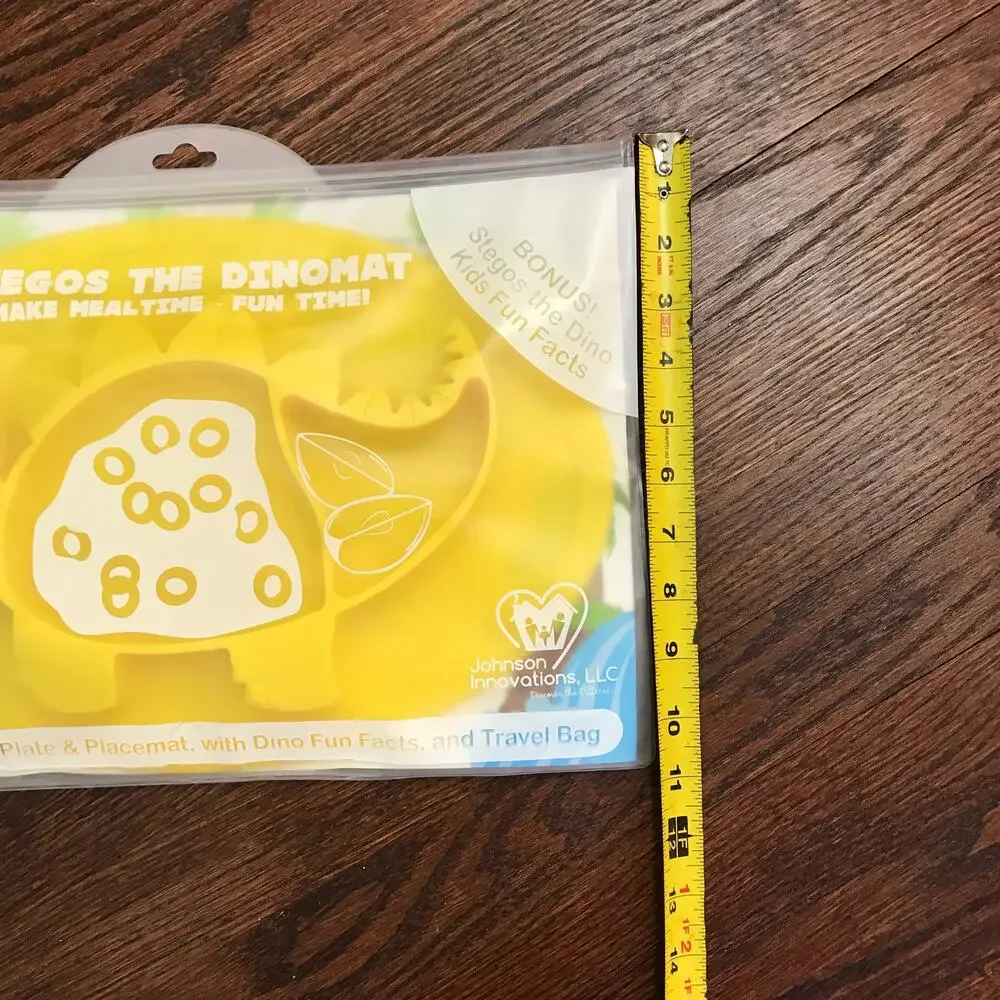 Stegos The Dinomat New In Travel Bag BPA Silicone Suction Placemat & Dish